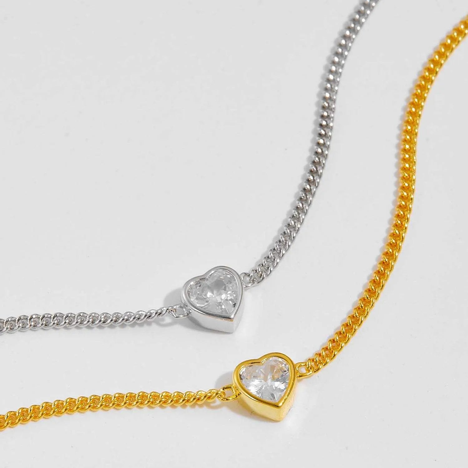 Heart Inlaid Zircon Spring Ring Closure Bracelet Bracelets - Tophatter Daily Deals